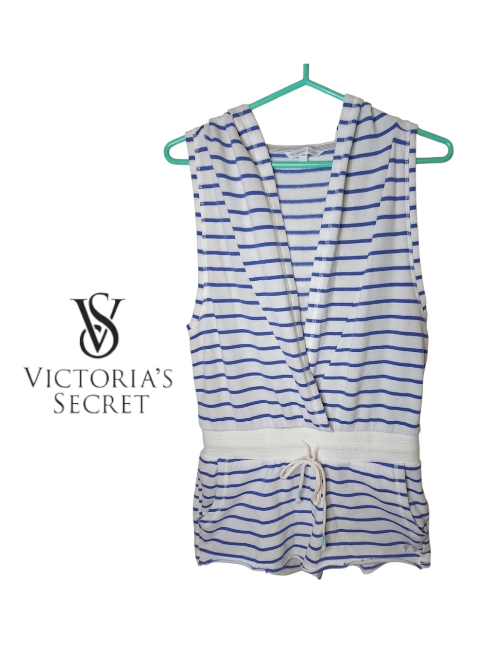 Victorias Secret Striped Cotton Blend Romper